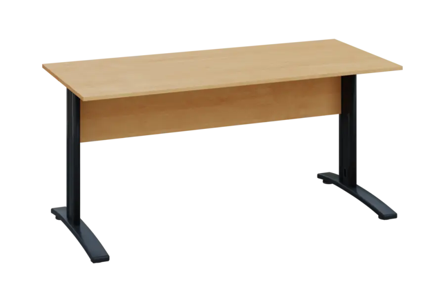 EPK 17 - 16 stůl kancelářský, kovová podnož černá, deska 18 mm, široký 1600 mm, javor horský